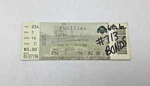 Phillies v Giants Ticket Stub May 7, 2006 Barry Bonds Home Run #713 - Picture 1 of 4