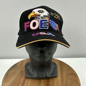 3-D FOE USA American Eagle Hat Pendleton Oregon #28 Hook & Look Hat Cap VTG