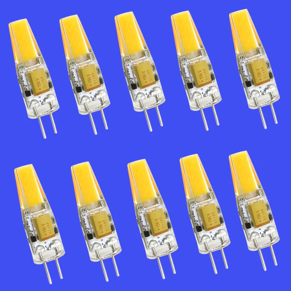 10x G4 COB 1505 LED Light Bulb 2W RV/Boat Lamp AC12V/DC12~24V Warm White 2700K H - Image 1 of 4