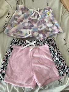 BCBG Girls Fuzzy Pajama Pants Pink & Butterflies Size Small (7/8) New - Picture 1 of 4