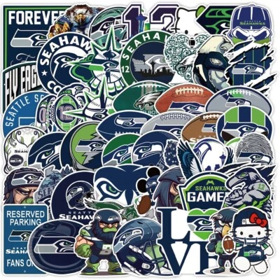 50 pegatinas de vinilo impermeables Seattle Seahawks NFL fútbol americano teléfono equipaje coche Foto 1 de 4