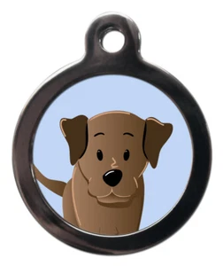 Pet ID tag BREED TAG CARTOON  CHOCOLATE LABRADOR tag  2 sizes  - Picture 1 of 2