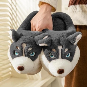 Frauen Indoor Baumwolle Hausschuhe süß Cartoon Hund Winter warme Schuhe Paare Zuhause Flo - Bild 1 von 30
