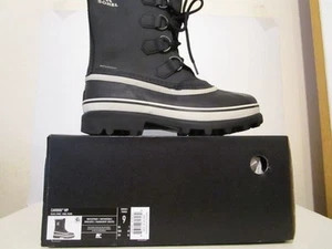 Sorel Caribou WP Womens Insulated Waterproof Snow Boot Black/Stone Size 9 - Picture 1 of 6