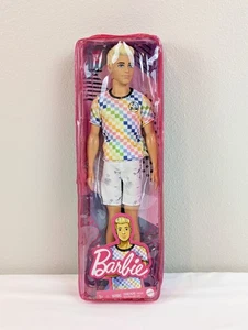 Barbie Ken Fashionista Doll - Rainbow Checkered Shirt Number 174. 2020-21 New - Picture 1 of 11