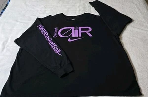 Nike Max90 Men Long-Sleeve Basketball Shirt Black Purple Size XXL - Picture 1 of 6