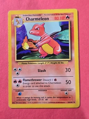 1999 Pokemon Base Unlimited #24 Charmeleon, UC, NF/H, cds5 - Image 1 of 3