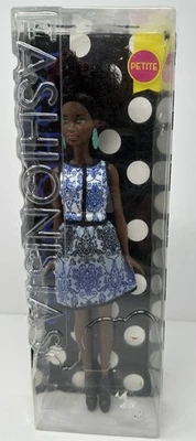 2016 Mattel Barbie #25 Blue Brocade Fashionista DMF27 Doll Petite NIB - Image 1 of 4
