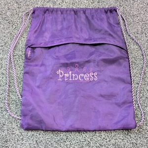 Thirty One Drawstring Bag Cinch Sac Purple PRINCESS Beach Bag Pool Swim Pocket - Picture 1 of 9