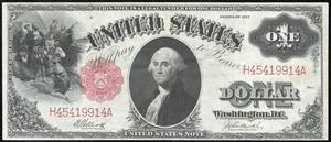 1917 $1 Legal Tender Note – Washington – Large Size US Paper Money – No Reserve - Picture 1 of 2