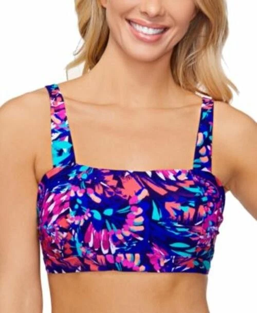 MSRP $30 Island Escape Womens Costa Rica Underwire Bikini Top Navy Size 8 - Image 1 of 1