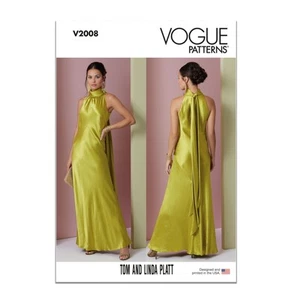 Vogue Misses' Close-Fitting Halter Style Dress Sewing Pattern Packet by Tom &... - Picture 1 of 5