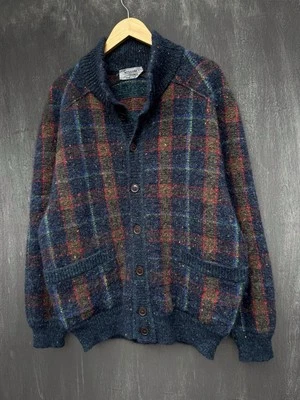 Missoni Uomo Vintage Wool Plaid Mohair Multicolor Cardigan Size L - Image 1 of 4