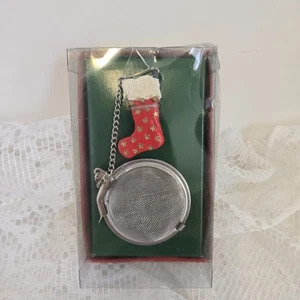 Christmas Holiday Tea Ball With Stocking Decoration - Picture 1 of 5
