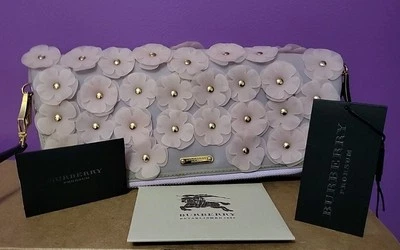 $1250 Burberry Prorsum Lilac Handbag Pouch Petal Runway Bag Flower Crossbody - Image 1 of 4
