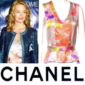 New Chanel 2003 Vintage Top 2pc Scarf Set Jacket Shirt Belt 34 36 38 2 4 6 S M - Picture 1 of 24