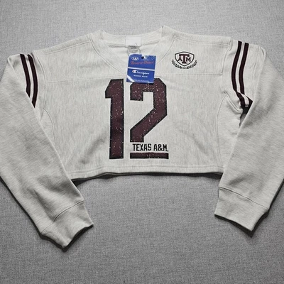 Sudadera Texas A&M Cuello Redondo Mujer XS Champion Tejido Inverso Recortado Aggies Foto 1 de 4