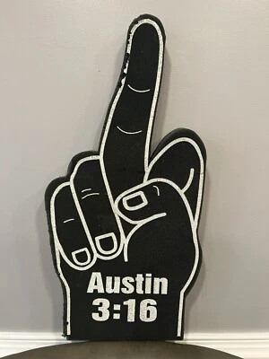 WWE WWF Stone Cold Steve Austin 3:16 Foam Middle Finger 1998 Wrestling - Imagem 1 de 4