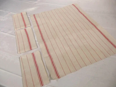 Lot de 4 Torchons lin écru à liteaux 71 x 57 cm - Photo 1/4