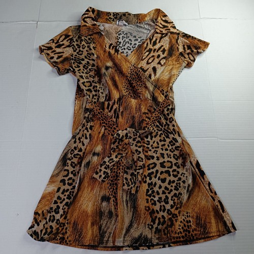 VETEMENTS Abito Promises Promises donna M marrone scollo a V cravatta intorno al ginocchio