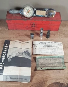 Snap-on Tools USA Rare TQ12B Torqometer Red Metal Case, Instructions, Sockets, + - Picture 1 of 24