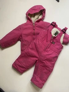 Toddler Girls Pink Schmidt Workwear Heavy Overalls 18 Mo And Coat 2t - Picture 1 of 7