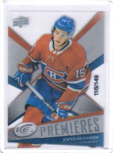 18-19 UPPER DECK ICE JESPERI KOTKANIEMI RETRO PREMIERES RC ROOKIE  116/149 