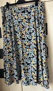 Seasalt SCRIPT EDITOR Navy Floral Print Jersey Midi Skirt Size 16 - 18. Good C - Picture 1 of 10