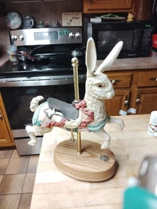 Tobin Fraley Carousel Rabbit Music Box 10" - Picture 1 of 9