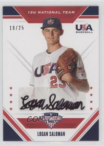 2020 Panini USA Baseball Stars & Stripes Black Ink /25 Logan Saloman Auto