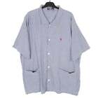 Polo Ralph Lauren Blue Gingham Shirt Customised Pockets Short Sleeve Cotton Xl