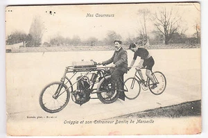 CPA MARSEILLE 13 - VELO CYCLING CYCLISME OREGGIA & ENTRAINEUR DANTIN 1904 ~A80 - Imagen 1 de 1