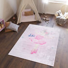 Kinderteppich Antirutsch Kinderzimmer Waschbar bei 30 Grad Rosa Ballerina