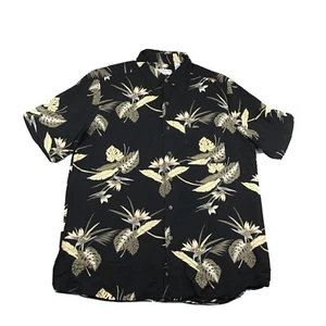 Covington Shirt Men's Large 42-44 Black Floral Short Sleeves Beach Lightweight - Picture 1 of 8