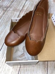 Crown & Ivy Girls Brown Tan Ballet Flats NEW Toddler Little Girls - Picture 1 of 7