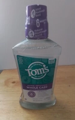 Enjuague bucal natural anticavidad cuidado completo Tom's Of Maine fresco menta 16 oz líquido Foto 1 de 2