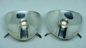 MODERNISTA DANIMARCA CARL COHR VERO ARGENTO STERLING DUE PORTACANDELE ORIG. SCATOLA - Foto 1 di 7