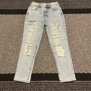 PacSun Mom Jean Women’s Size 27 Distressed Thrashed Y2K Straight Leg NWT - Picture 1 of 9