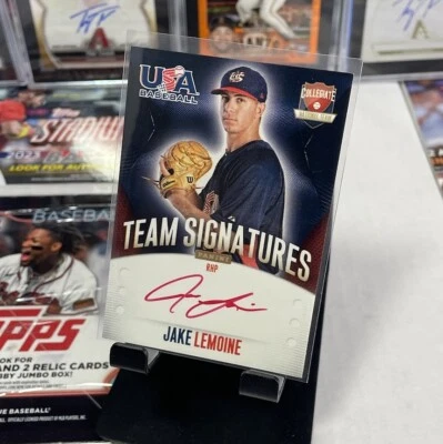 2014 Jake Lemoine Auto Panini USA #’d 4/25 Red Ink - Image 1 of 4