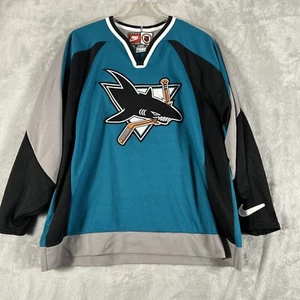Vintage 1990's NHL San Jose Sharks Embroidered Logo Nike Hockey Jersey XL - Picture 1 of 12