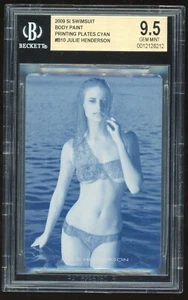 JULIE HENDERSON 2009 SPORTS ILLUSTRATED SWIMSUIT CYAN PRINTING PLATE 1/1 BGS 9.5 - Picture 1 of 2