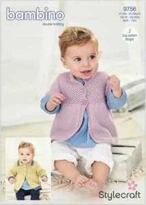 Stylecraft 9756 CARDIGAN JACKET Childs Knitting Pattern DK Birth -7 year 16-26" - Picture 1 of 5