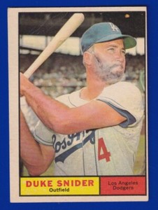 DUKE SNIDER Dodgers 1961 TOPPS #443 VERY GOOD (W/INK)