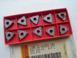 10 Sandvik threading inserts L166.0G-16UN01-180 S10 ( ext l lh 18 tpi UN 18TPI - Picture 1 of 2