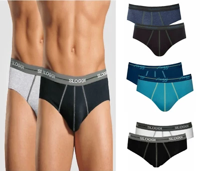 2 slip uomo SLOGGI MEN START MIDI, mutande cotone elasticizzato vari colori - Image 1 of 4