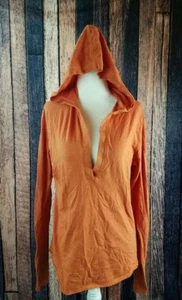 Lucy Activewear Womens Pull Over Hoodie Cotton Blend V Neck Lightweight Size M - Picture 1 of 5