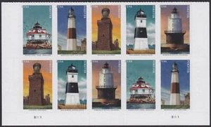 US 5621-5625 5625b Mid-Atlantic Lighthouses F plate block 10 L MNH 2021 - Picture 1 of 1