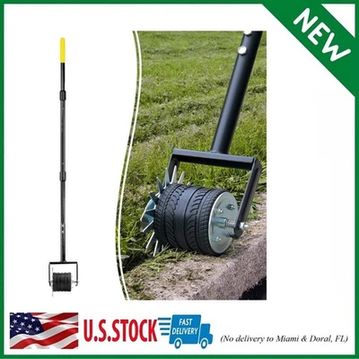 Rueda Rotativa Bordeador Césped Herramienta 59’’ Manual Césped con Goma Extra Ancha Jardín Foto 1 de 4