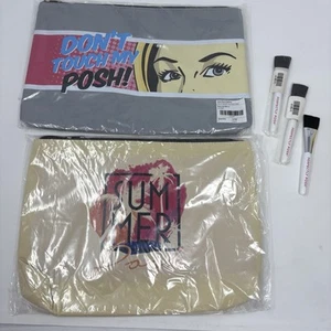 Perfectly Posh Makeup Bags & 3 Makeup brushes NEW - Picture 1 of 11