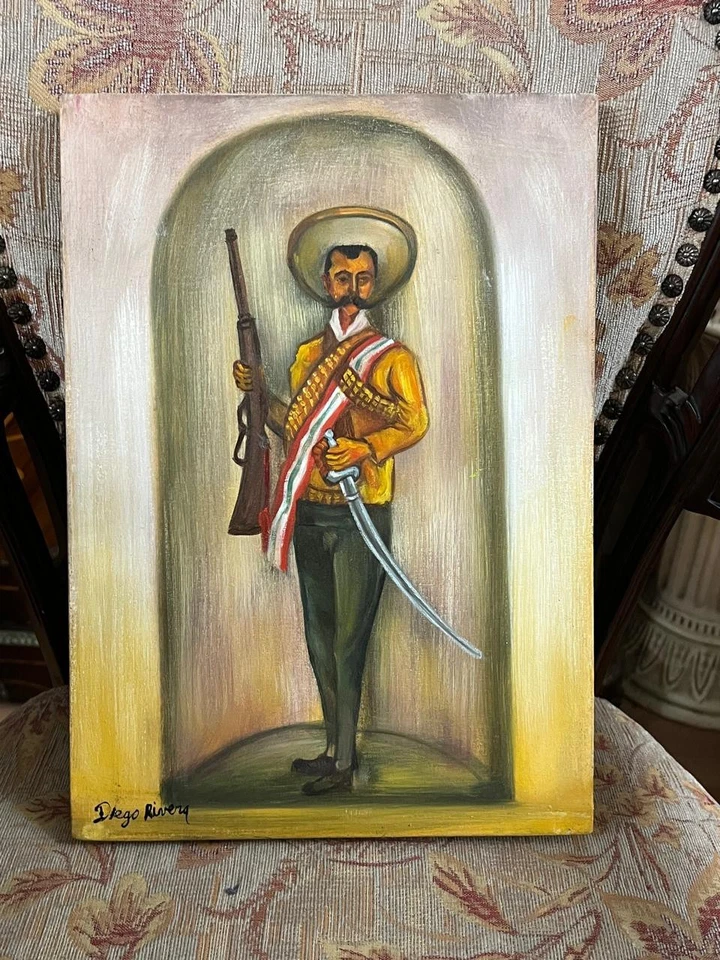 Diego Rivera - Increíble pintura al óleo - Estampada - Firmada - A1 Foto 1 de 4